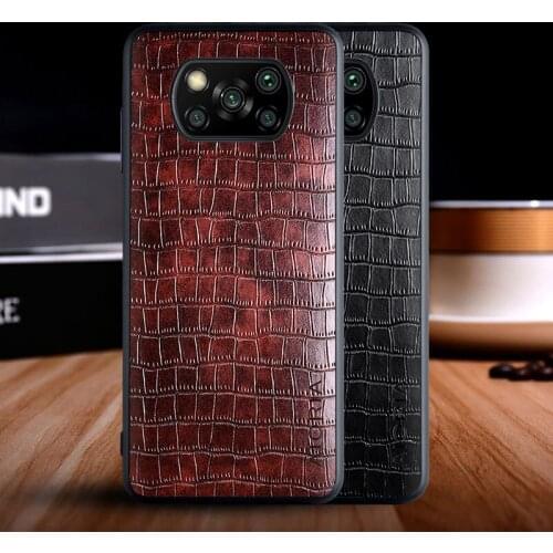 Case for Xiaomi Poco X3 NFC Pro funda luxury crocodile pattern leather soft TPU hard phone cover for Xiaomi Poco X3 Pro case