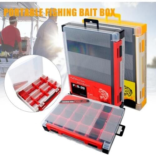 Double Layer Lure Box Multifunctional Plastic Storage Box Portable Fishing Bait Container Double Sided Tackle Box Fishing Gear