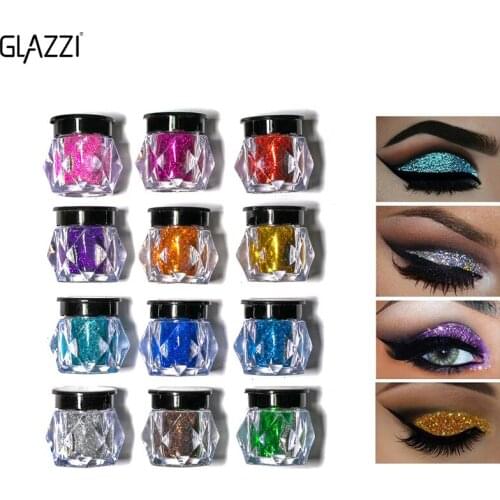 Hot Sell 12 Bottle Matte Shimmer Metallic Highlight Powder for Eyeshadow Lipstick Delicate Shiny Crystal Makeup Powder Set New