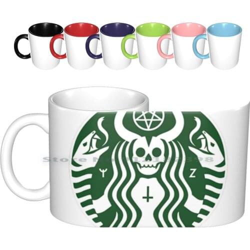 The Satan-Buck Ceramic Mugs Coffee Cups Milk Tea Mug Satanic Funny Punny Hilarious Cool Beautiful Coffee Green Creative