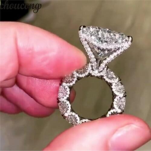 Vintage Heart cut 8ct Lab Diamond Ring 925 sterling silver Jewelry Engagement Wedding band Rings for Women men Party Bijou Gift