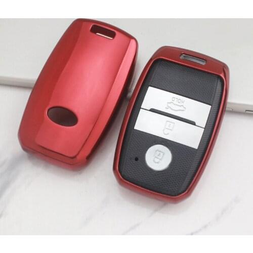Red Protective TPU key Case Shell Cover for Kia Optima K5 Sorento Carens Forte Soul