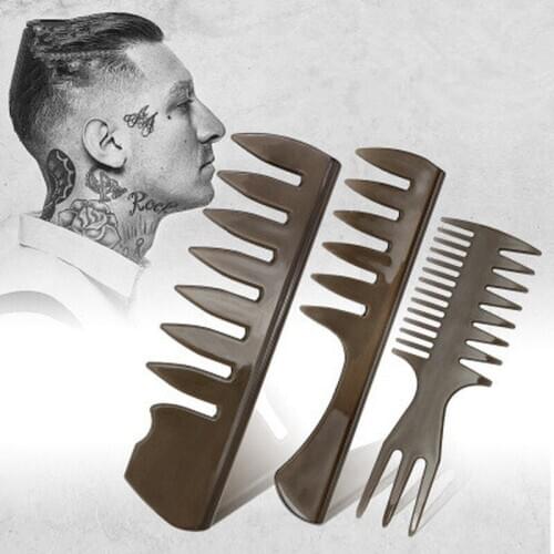 NEW! 1pc Wide Teeth Hairbrush Fork Comb Men Beard Hairdressing Brush Barber Shop Styling Tool Salon Accessory Wholesale
