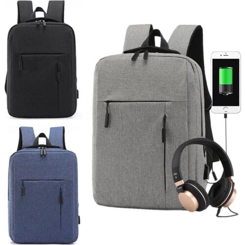USB Backpack Casual Business Mens Bag Notebook Backpack
