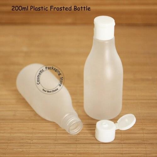 60pcs/Lot Plastic 200ml Flip Cap Bottle 20/3OZ Cosmetic Container Frosted Lotion Bottle 200 Gram Shower, Shampoo Packaging