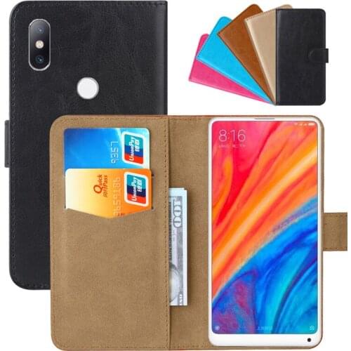 Luxury Wallet Case For Xiaomi Mi Mix 2S PU Leather Retro Flip Cover Magnetic Fashion Cases Strap