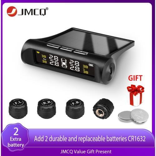 JMCQ Smart TPMS Solar Power Safety Car Tire Pressure Alarm System Lcd Power Digital LCD Display Auto Security Alarm Pressure
