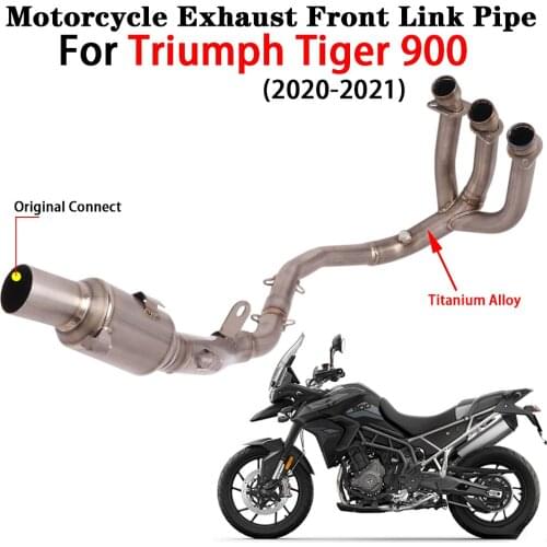 Motorcycle Exhaust Front Link Pipe Slip on For Triumph Tiger 900 2020 2021 Titanium Alloy Escape Moto Modify Muffler Connection