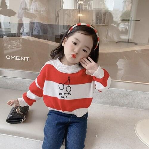 Girls Sweater Babys Coat Outwear 2021 Cartoon Thicken Warm Winter Autumn Knitting Scoop Pullover Christmas Gift Childrens Clot