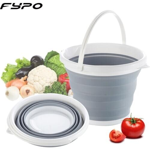 Thick Silicone Collapsible Bucket outdoor Home Portable Folding Bucket for Fishing Washing Supplies Warehouse Home Storage