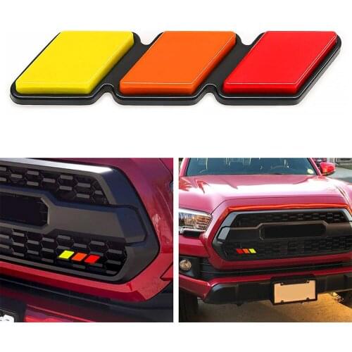 3 Grille Tri-color Badge Emblem For Toyota Tacoma 4Runner Tundra Highlander Tuning Accessories Car Styling Decordative Stickers