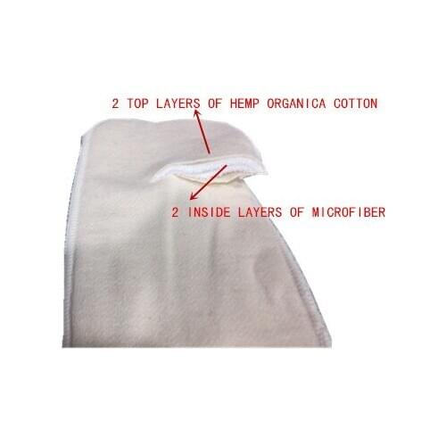 Hot sale!4 Layer(2+2) Organic Hemp Cotton Insert for baby Cloth Diaper nappy, size 36*14cm 55% hemp, 45%organic 5pcs/lot