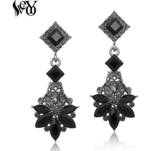 VEYO Crystal Earrings For Woman Drop Earrings Flower Trendy High Quality Pendientes Brincos