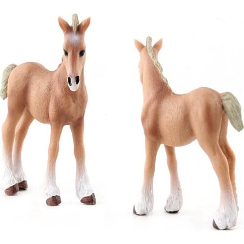 11CM 1PC Lovely Baby Clydesdale Horse Animal Model Kids Cheap Toys Birthday Simulational Gifts Collections DIY