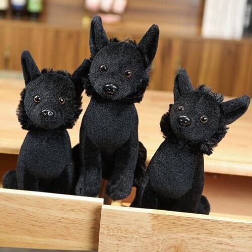 Hot New 1pc 22cm Lovely Plush Black Dog Toys Stuffed Animals Dolls Dog Plush Toy Kawaii Doft Toys Kids Present