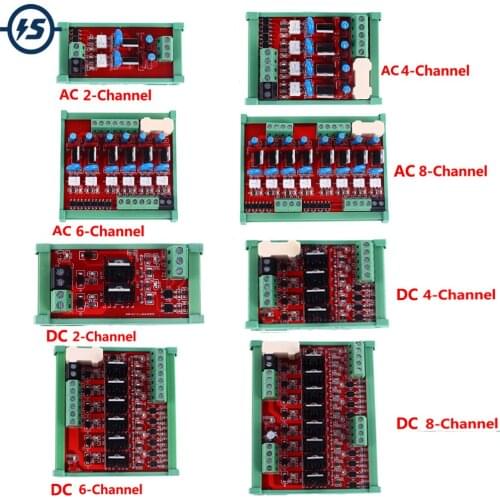2/4/6/8-Channel PLC AC/DC Amplifier Board DC 12V-24V Signal 0V/24V Relay Module Optocoupler Isolation