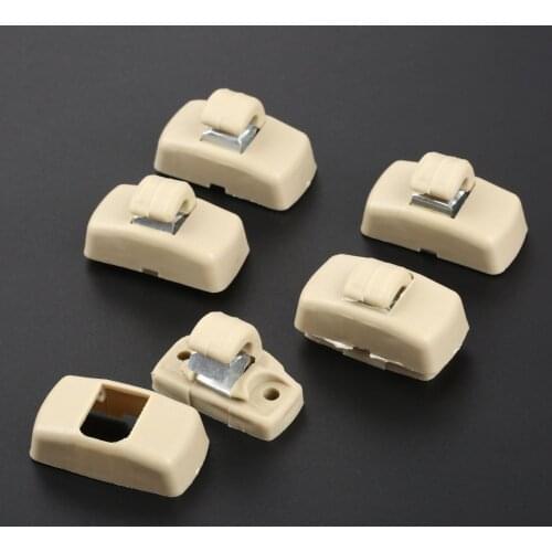 5Pcs Sun Visor Hook Clip Sun-shading Board Bracket Hanger Holder 443857562B4PK For Audi V W Passat B5 Polo Golf 4 Beige