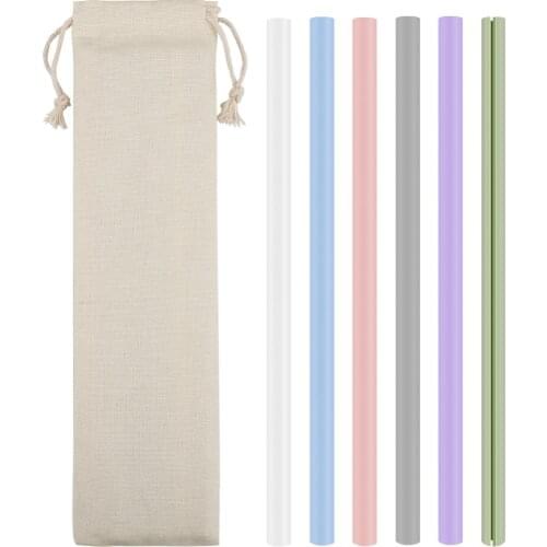 6pcs Reusable Openable Silicone Straws Easy To Clean High Temperature Disinfection Detachable Straws For Yogurt Smoothies Coffee