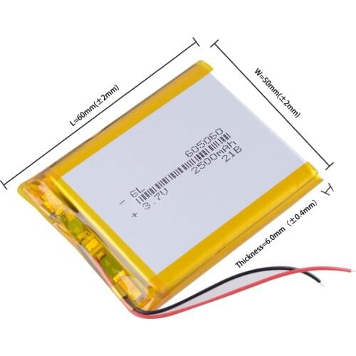 605060 3.7V 1900mAh Rechargeable li Polymer Li-ion Battery For MP3 MP4 gaming Mouse PSP DVR GPS Lampe speaker toys 604959 065060