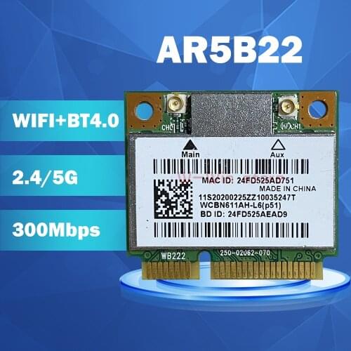 Wireless Network Card for Wifi Wireless bluetooth Card AR5B22 AR9462 for Lenovo y400 y500 y410p y510p