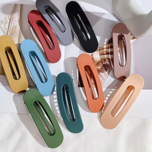 Large Korean Frosted Hairpin Fashion Hair Clips Candy Color Bangs Barrettes Hair Clip for Women Hairgrips Girl Hair Accessories