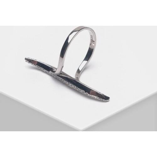 Amorita boutique 925 lined willow leaves with exquisite zircon inlaid ring