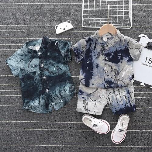 Boys Summer Clothes Sets 2021 Children Fashion Shirts Shorts 2pcs Tracksuits For Baby 1 To 4 Years Toddler Wedding Suits Outfits