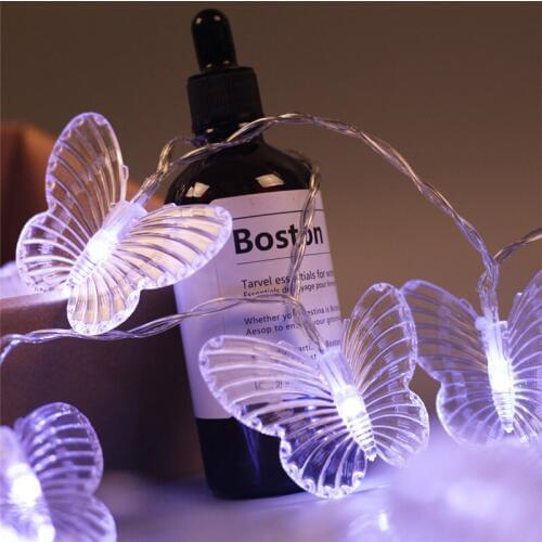 Battery Operated String Lights 1.2M 10 LED Butterfly Fairy Lights for Bedroom Garden Christmas Wedding Party Holiday Decoration