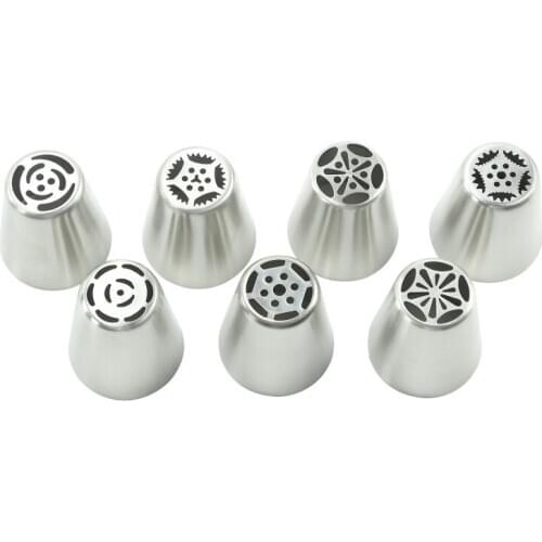 Cake Decoration Tools Baking&ampPastry tools 7PCS Big Russian Nozzles Set Stainless Steel Icing Cream nozzles pastry Kitchen Too