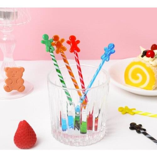 Exquisite Spoon Gingerbread Man Shape Stir Stick Lovely Creative Long Handle Juice Coffee Cake Glass Spoon Heat Resistant