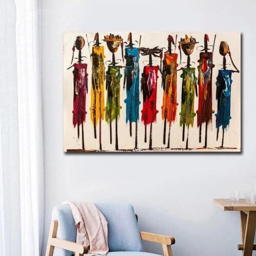 Canvas Painting Colorful Figure Picture Abstract Oil Paintings for Living Room Poster on The Wall Home Decoration No Frame