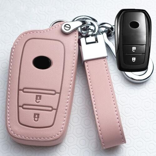 Leather Car Key Cover Case For Toyota Prius Camry Corolla C-HR CHR RAV4 Prado Auris Avensis Land Cruiser 200 Prado Crown Revo