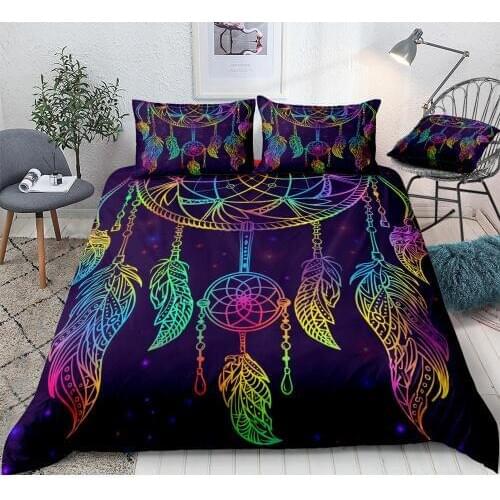 Colorful Dream Catcher Bedding Rainbow Dreamcatcher Duvet Cover Set Mandala Quilt Cover Queen Home Textiles Kids Teens Dropship