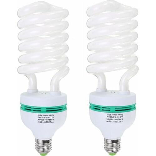 45W /135 Watt 5500K Photography Daylight High Bright Fluorescent Lighting Bulbs E27 Base For Softbox Photography Photo Studio