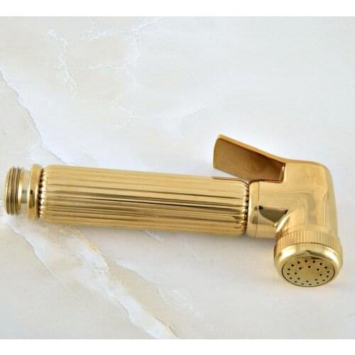 Gold Color Brass Bathroom Water-saving Hand-Held Toilet Spray Shower Head dhh050