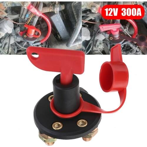 1pc M10 Copper Screw 300A Car Battery Isolator Disconnect Safety Cut Off Switch Removable Key For Auto Marine ATV Interior Parts