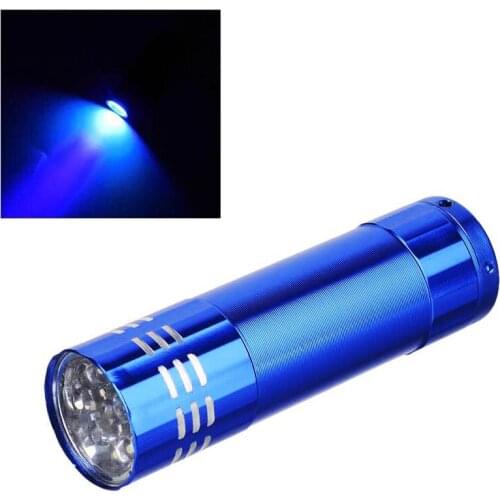 Mini Purple Light LED Flashlight 9-LED UV Light Flashlight Torch 1-Mode Purple LED Lamp Torchlight UV Flashlight (3x AAA)