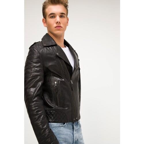 Free shipping,Sales!Brand new genuine leather jacket.mens motor biker sheepskin coat.slim plus size jackets.leather outwear