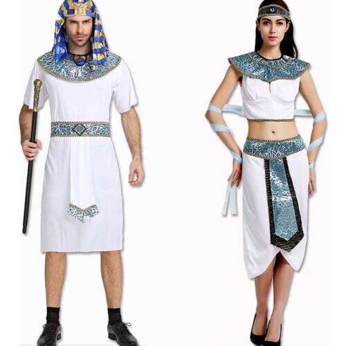 Adults Ancient Egypt White Pharaoh Costume For Men Male Cosplay Costumes Dress Party Decoration Purim Halloween Christmas