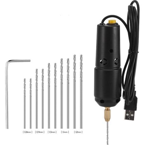 Electric Tools Drill Set Resin Electric Mini Drill with 10pcs Drills Bits 100pcs Screw Eye Pin 40pcs Key Rings