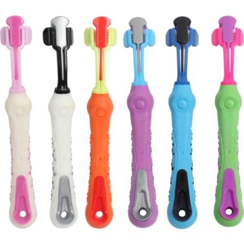 New Three Sided Pet Toothbrush and Finger Toothbrush Dog Brush Addition Bad Breath Tartar Teeth Care Dog Cat Cleaning Mouth