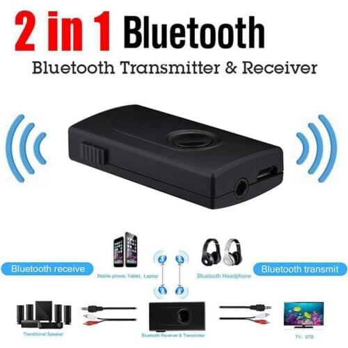 New 2 In 1 Wireless Bluetooth Receiver Transmitter Adapter 3.5mm Jack For Car Stereo Music Audio Aux Headphone Reciever Adapter