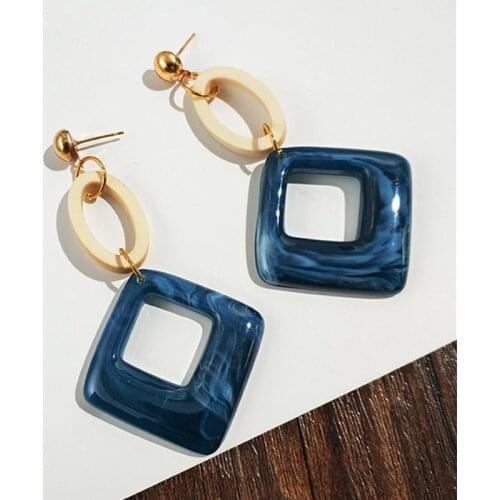 New Arrival Vintage Geometric Statement Earring Temperament Exaggerated Oval Square Round Earrings For Women Jewelry Wholesale