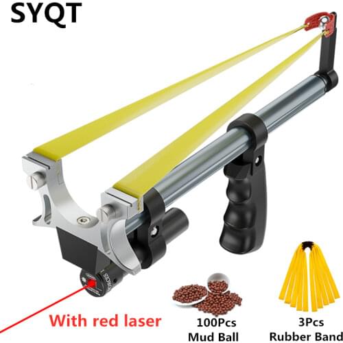 Straight Rod High Precision Telescopic Red Laser Rubber Band Outdoor Catapult Slingshot Outdoor Playset For Kids Toys ar 15