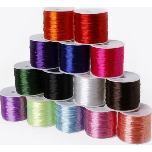 Dia 0.7mm 50m/roll Stretch Crystal Beading Line Flat Rubber Cord Elastic Beading Wire String Thread DIY Jewelry Making