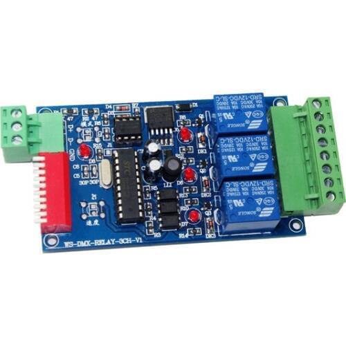 10 pieces free shipping 3CH DMX512 relay controller relay switch 3 channels relay decoder DC12V input,each channel max 10A