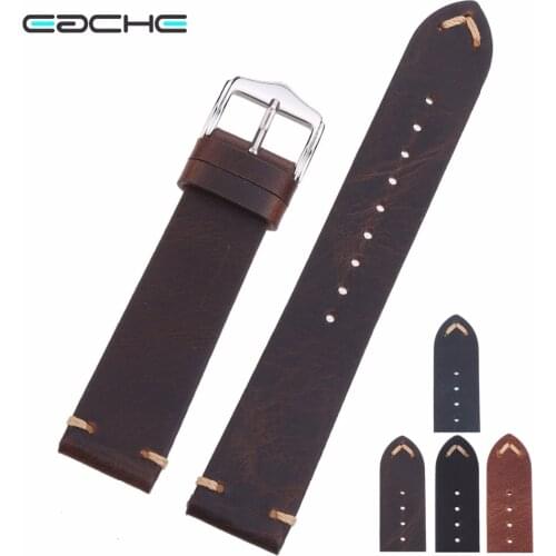 EACHE High Quality Special Design Hole design Genuine Calfskin Leather Watchband Straps 18mm 20mm 22mm