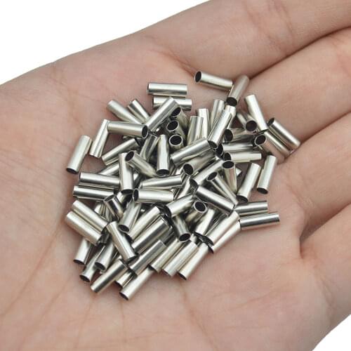 Fishing Crimp Sleeves 100pcs Copper Single Round Fishing Line Crimping Tube Wire Crimp Connector