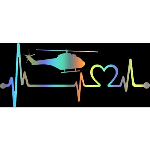 S51223 Various Sizes/Colors Car Stickers Vinyl Decal Helicopter Heartbeat Lifeline Motorcycle Decorative Accessories Creative