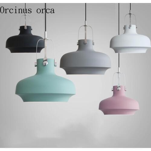 Nordic post-modern minimalist chandelier restaurants bar American style industrial wind single head aluminum Chandelier